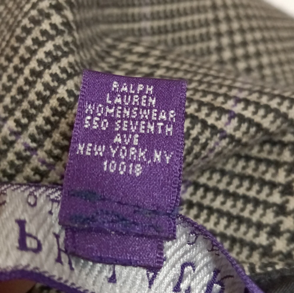 Ralph Lauren Collection Purple Label Glen Plaid Long Pencil Skirt Size 10